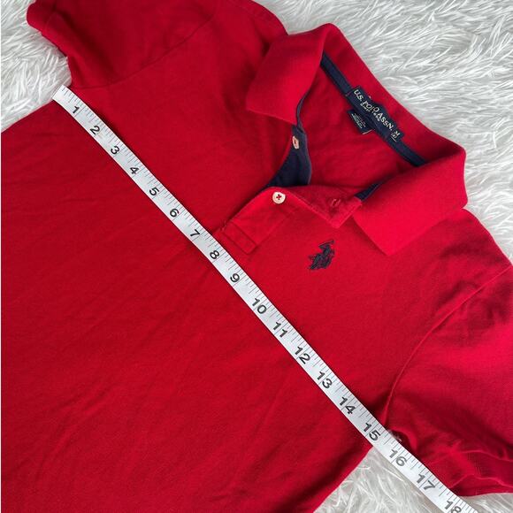 U.S. Pollo Assn Red Polo Shirt Kids Sz 8 gently used - Picture 3 of 7